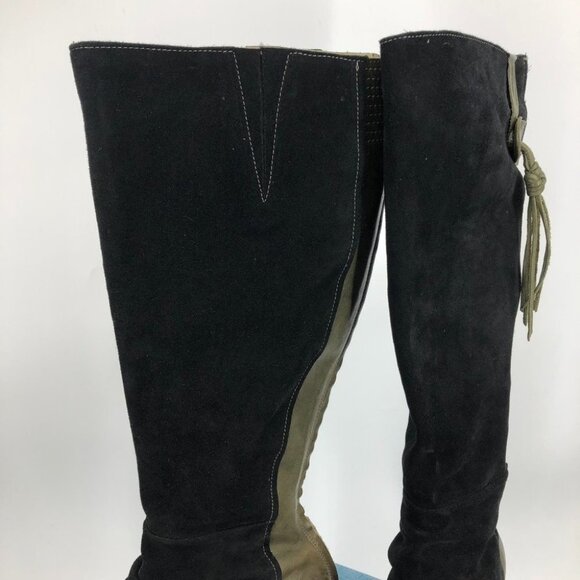 DKode Black & Moss Green Suede & Leather Calf-Length  Boots size EU 40 - Picture 13 of 15